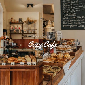 10 Cozy Cafe Lightroom Preset – Warm Brown Aesthetic for Coffee Shop, Bakery & Food Photography – Lightroom Mobile Filters