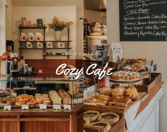 10 Cozy Cafe Lightroom Preset - Warme Braunästhetik für Coffee Shop, Bäckerei & Food-Fotografie - Lightroom Mobile Filters