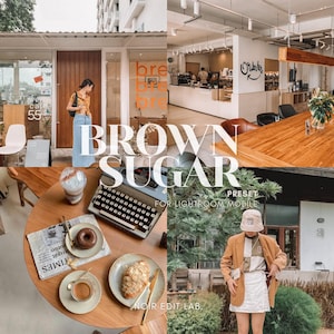 5 Lightroom-voorinstellingen Brown Sugar: Warm Cafe Instagram-filter (digitale download)