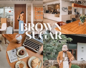 5 Brown Sugar Lightroom Preset: Warm Cafe Instagram Filter (Digitaler Download)