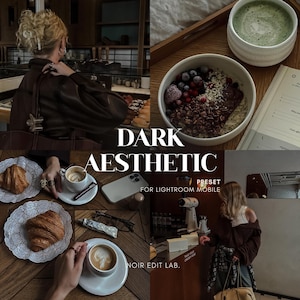 20 mörkestetiska Lightroom-förinställningar | Lågkontrast Mörkt, stämningsfullt Gamla pengar Svart Instagram-filter (digital nedladdning) bild 13