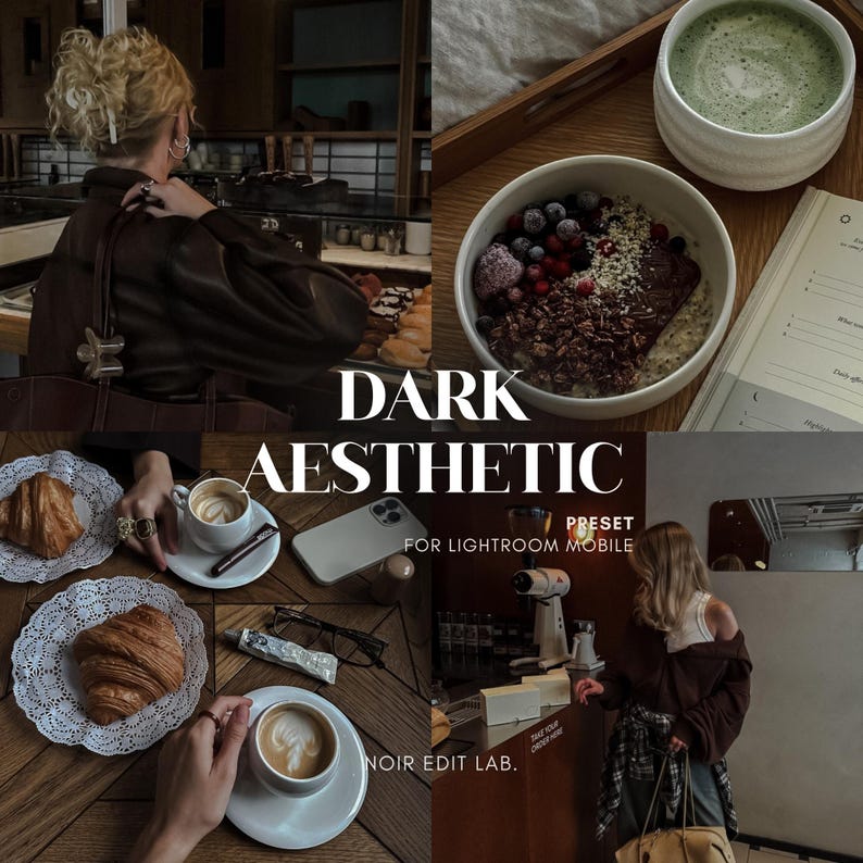 20 mörkestetiska Lightroom-förinställningar | Lågkontrast Mörkt, stämningsfullt Gamla pengar Svart Instagram-filter (digital nedladdning) bild 13