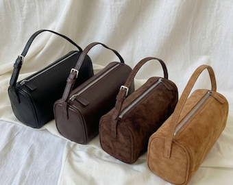 Bolso de los 90, bolso minimalista, minibolsos tote, elegante bolso de piel, bolso pequeño con asa superior