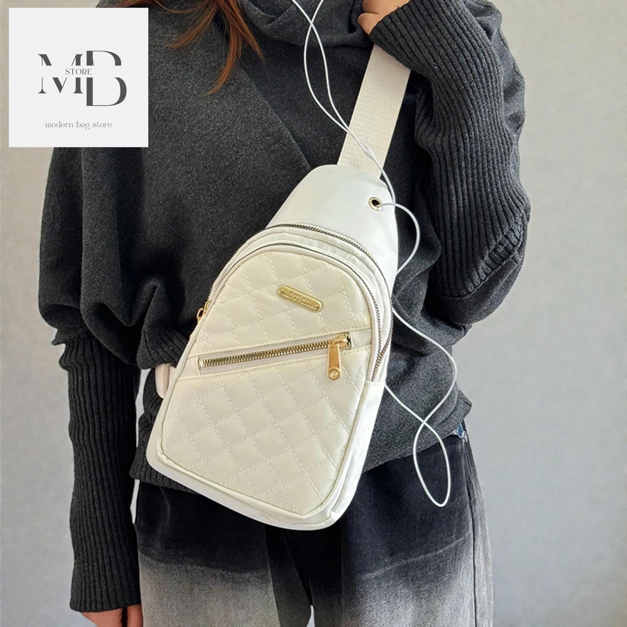 Quilted Sling Bag: Women