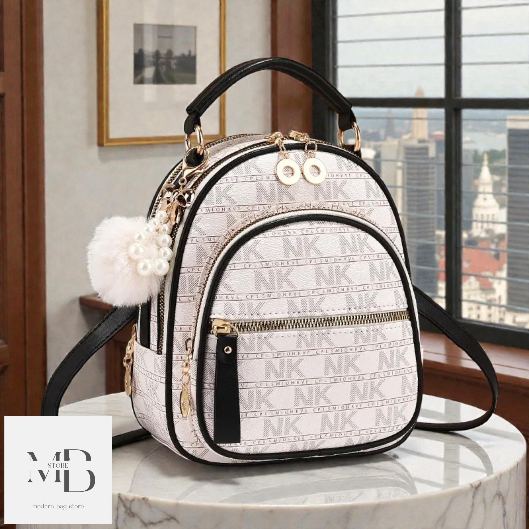 Chic & Versatile Travel Pom-Pom Charm Backpack – Waterproof & Stylish ?✨ Bag For Love - Pom-pom Charm Backpack with Detachable Strap  main image 2