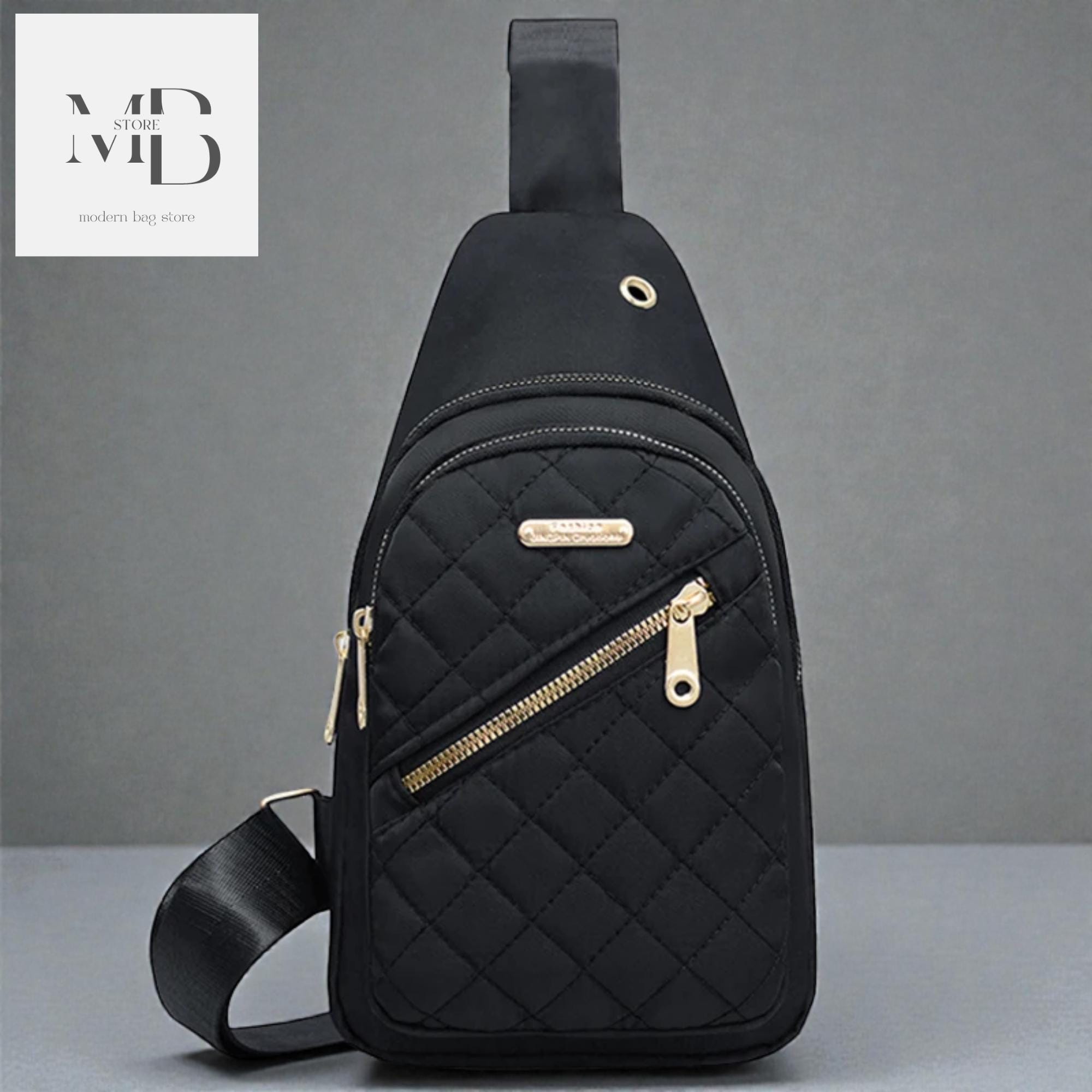 Modern NYC Black Sling Backpack for Women Modern NYC Black Sling Backpack for Women main image 2