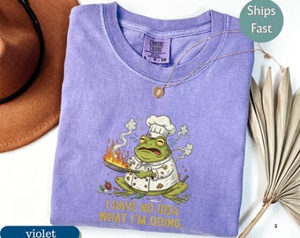 Comfort Colors Funny Chef Frog Shirt, Kitchen Humor Tee