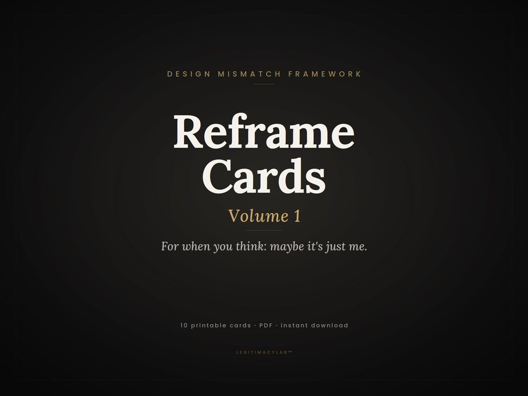 Reframe Cards Printable Reframe Cards for Neurodivergent Minds | Stop Self-blame ...