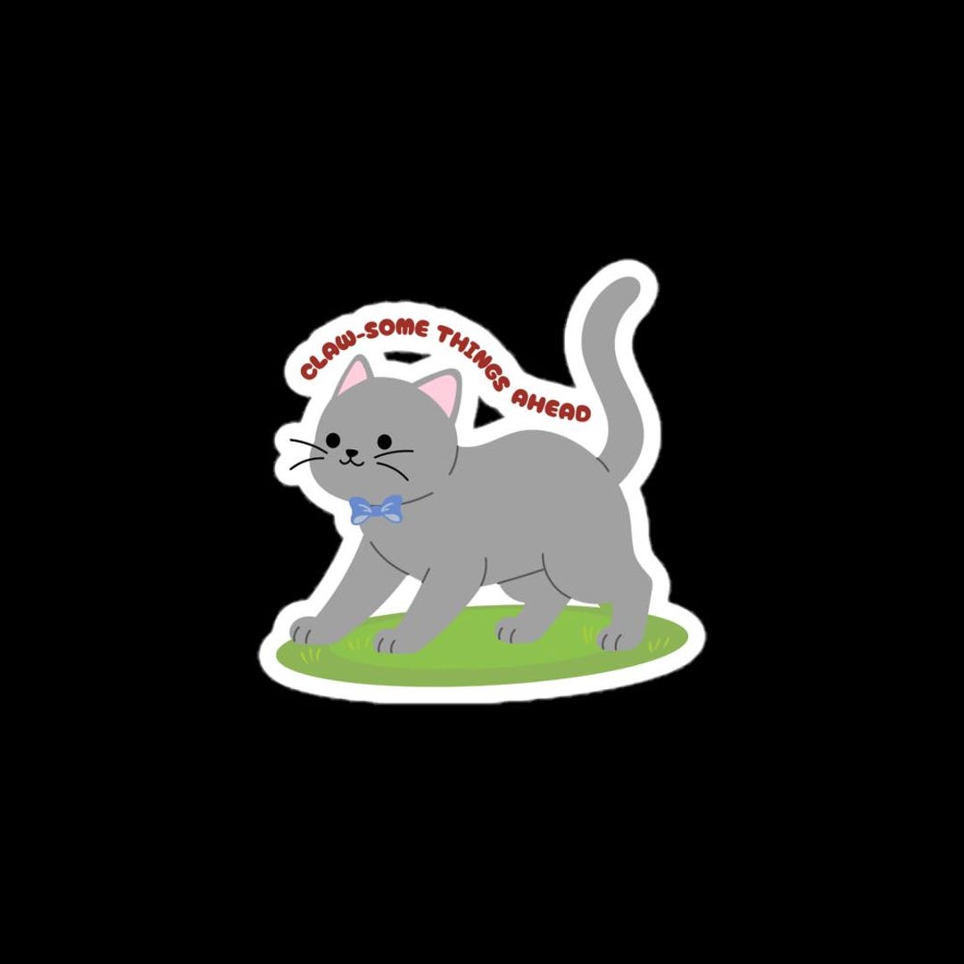 Cute Cat Sticker - Etsy