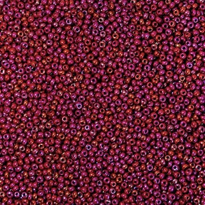 10/0 Preciosa Opaque Seed Beads, Deep Rich Burgundy Purple With Iridescent Rainbow Sheen