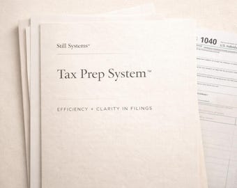 ADHD-Friendly Tax Prep Organizer PDF | Minimal Digital Tax Planner | Self-Employed & Personal Returns