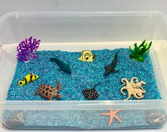 Ocean Sensory Bin for Toddlers - Sea Animals Sensory Play (Refill Pack or Complete Kit)