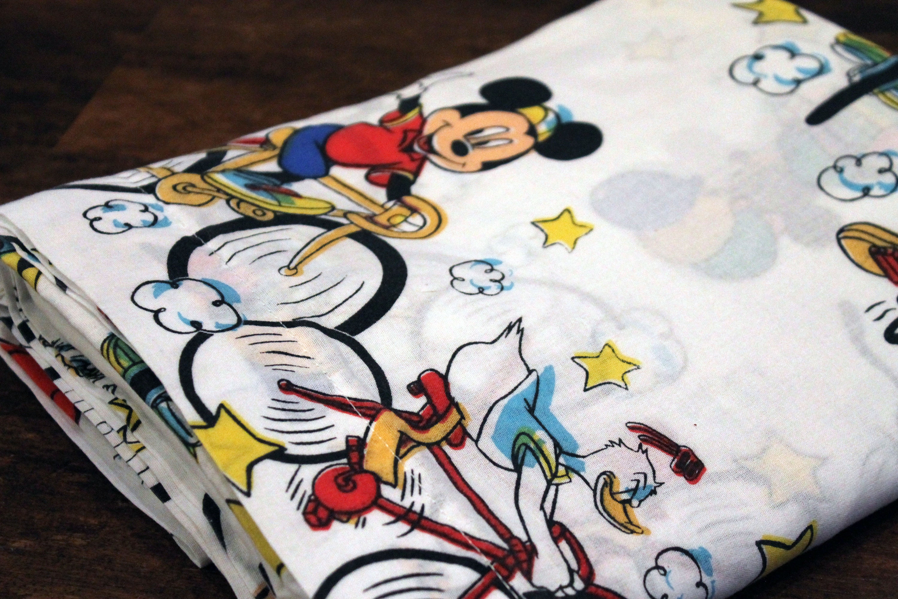 Vintage Mickey Mouse Biking Sheet Twin