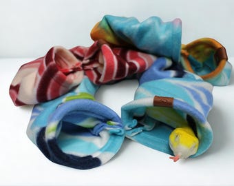 Fleece Reptile Hideout Donut: Gecko/Lizard Snuggle Sack - Retro Patterns