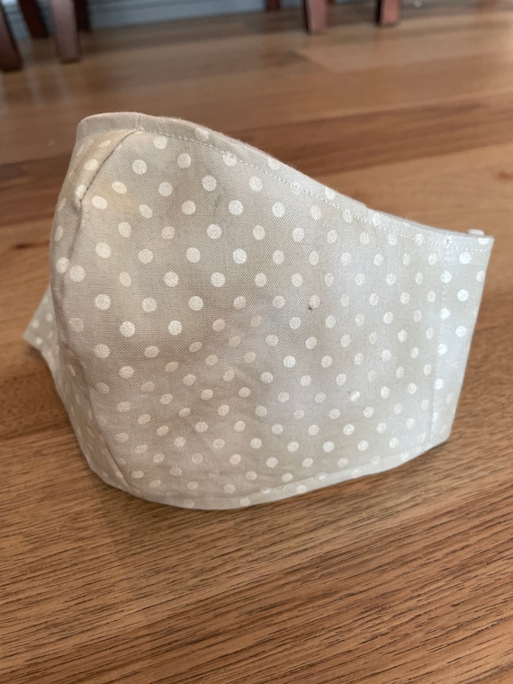 Gray Metallic Polka Dot  Adult Double Layer Mask with Filter Pocket