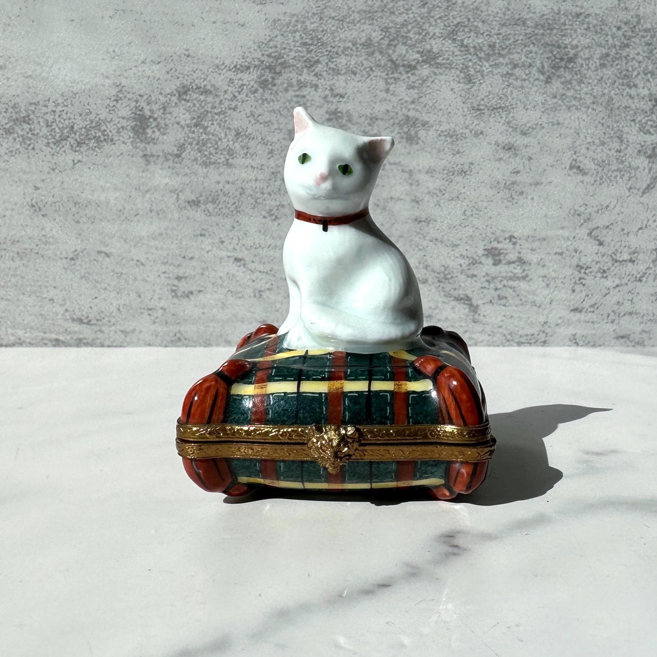 Limoge Trinket Box Cat - Etsy