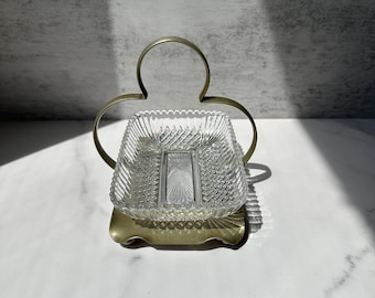 Vintage Jelly or Relish Dish and Caddy