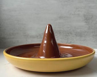 Assador de frango vertical vintage em terracota estilo Napa