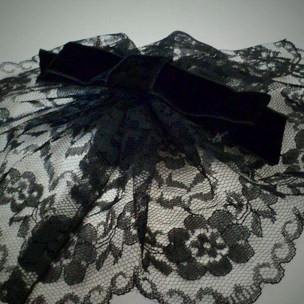 Vintage Black Lace Hair Topper