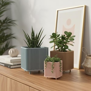 Jardinière japonaise géométrique moderne, décoration d'intérieur de style Mid-Century