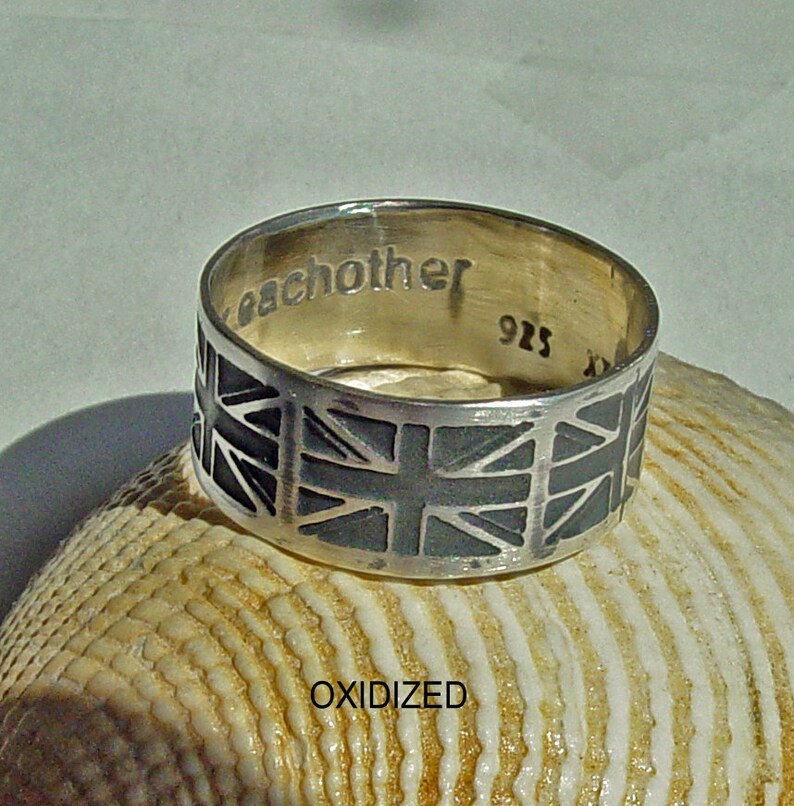 Personalized Ring British Flag Ring Union Jack Ring Etsy
