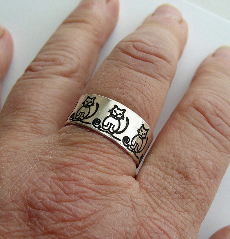 Personalized Cat Ring Silver Cat Jewelry Pussy Cat Ring Etsy