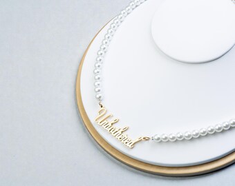 Personalized Pearl Name Necklace – Gold Plated Custom Jewelry