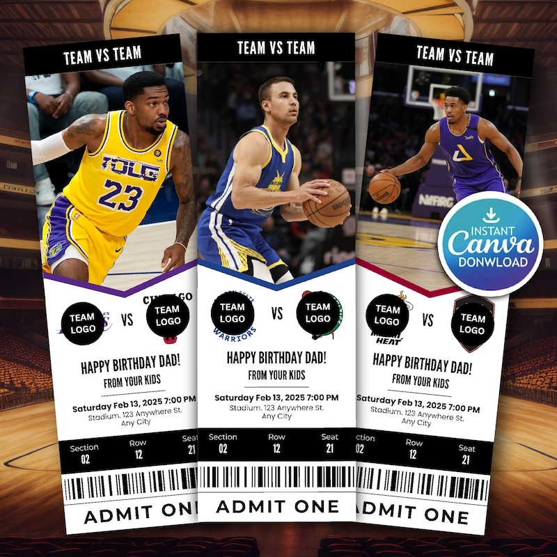 Nba Ticket Example Nba - Etsy