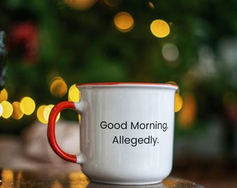 Guten Morgen Angeblich Printable | Lustiges Zitat Wandkunst | Morgen Humor Druck | Minimalistischer Digital Download