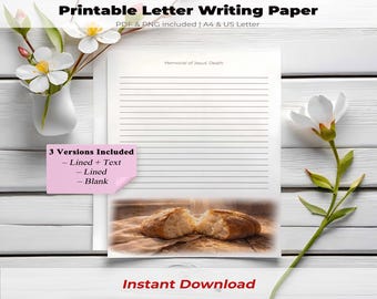 Papel para escribir en memoria de los testigos de Jehová, papelería para cartas en memoria de la muerte de Jesús, material imprimible del Ministerio de los Testigos de Jehová