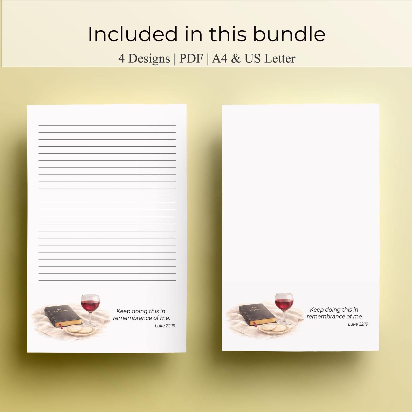 Luke Ryshan Letters JW Memorial Letter Writing Paper Bundle, Luke 22:19 Printable Ministry ...