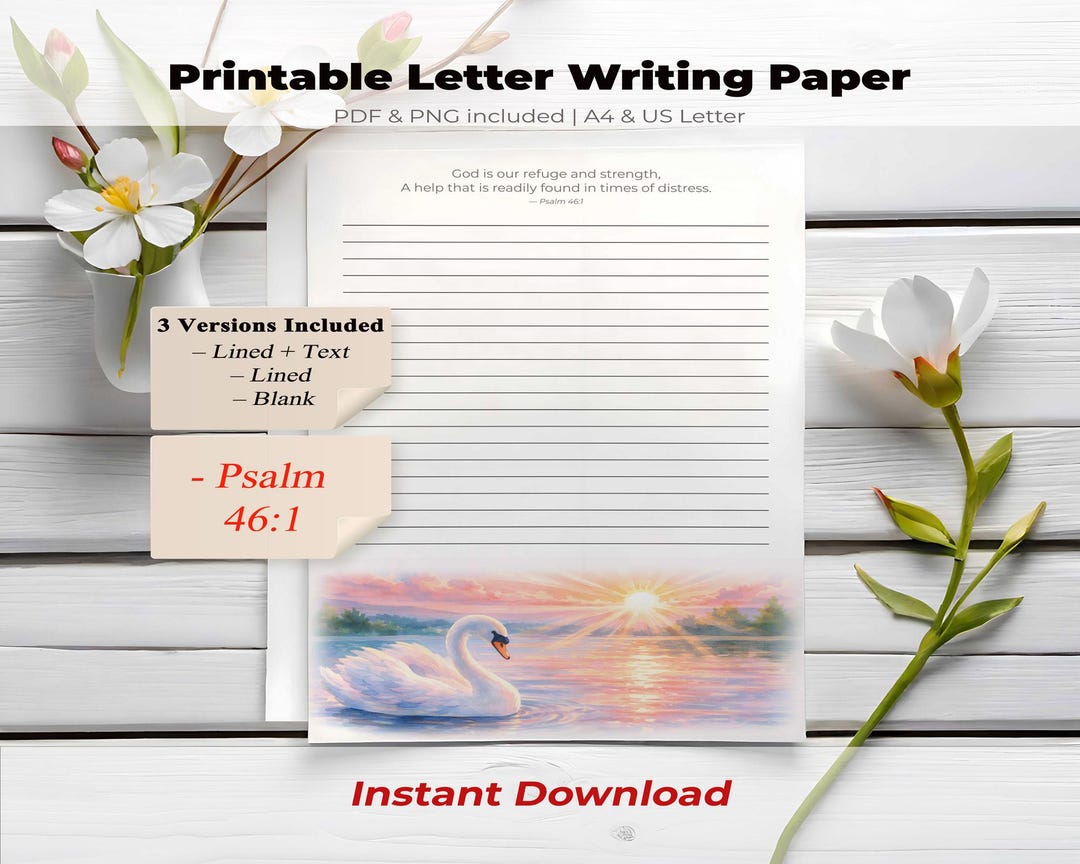 JW Letter Writing Paper With Bible Verse, Encouraging Christian ...