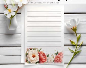 Papel de carta JW con diseño floral, papel de carta del Ministerio de los Testigos de Jehová, papelería imprimible en PDF tamaño A4 (tamaño carta estadounidense).