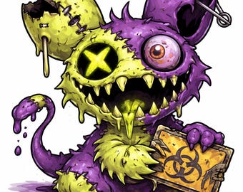 Zombie Monster Malseite, Mutant Art zum ausdrucken und downloaden