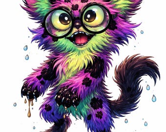 Messy Monster Malseite, Creature Art, Digital Download