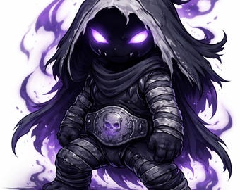 Dark Shadow Krieger Färbung Seite bedruckbar, Kapuzen Fantasy Charakter digitaler Download