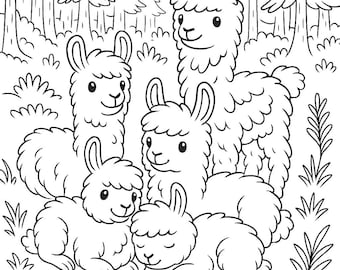 Llama Coloring Page – Instant Download PDF