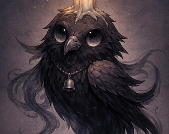 Gothic Eulen Malseite zum Ausdrucken, Dark Fantasy Vogel mit Kerze Digital Download