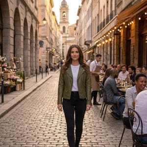 Olive Green Leather Jacket Women | Moto Biker Jacket | Women’s Slim Fit Leather Coat | Casual Motorcycle Jacket | Fall Fashion Outerwear