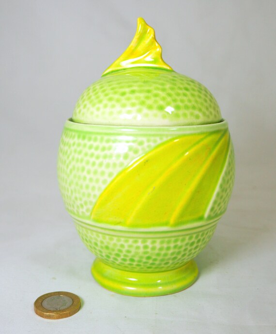 Art Deco Melba Ware Jam Jar H Wain Sons Citrus Lime Green Etsy