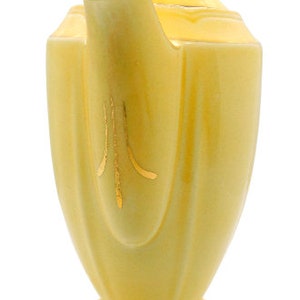 Elegant Art Deco Crown Devon Fielding Gold/Yellow Retro 'Beverley' Coffee Pot Jug 1940s image 3