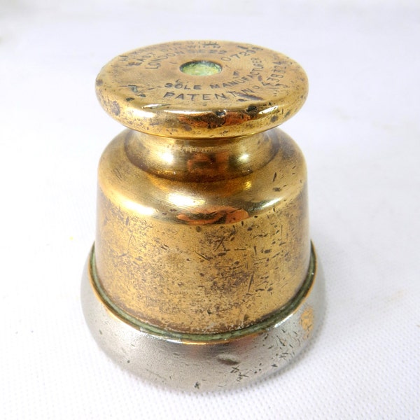 Antique Bottle Sealer, Industrial Bottle Lid Clamp Heavy Brass & Copper Bell Housing Steampunk Paperweight 1930s