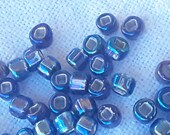 VIntage Glass Beads. Cardinal purple Japan 4mm Foil (25)