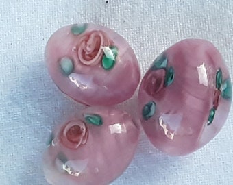 Vintage beads Art Deco Glass ceramic Orange Leaf Bead Supply Destash Antique Czech