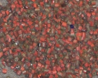 Bricks n Mortar 1800s ITALIAN GLASS SEED beads 11o(10 grams)terracotta olive