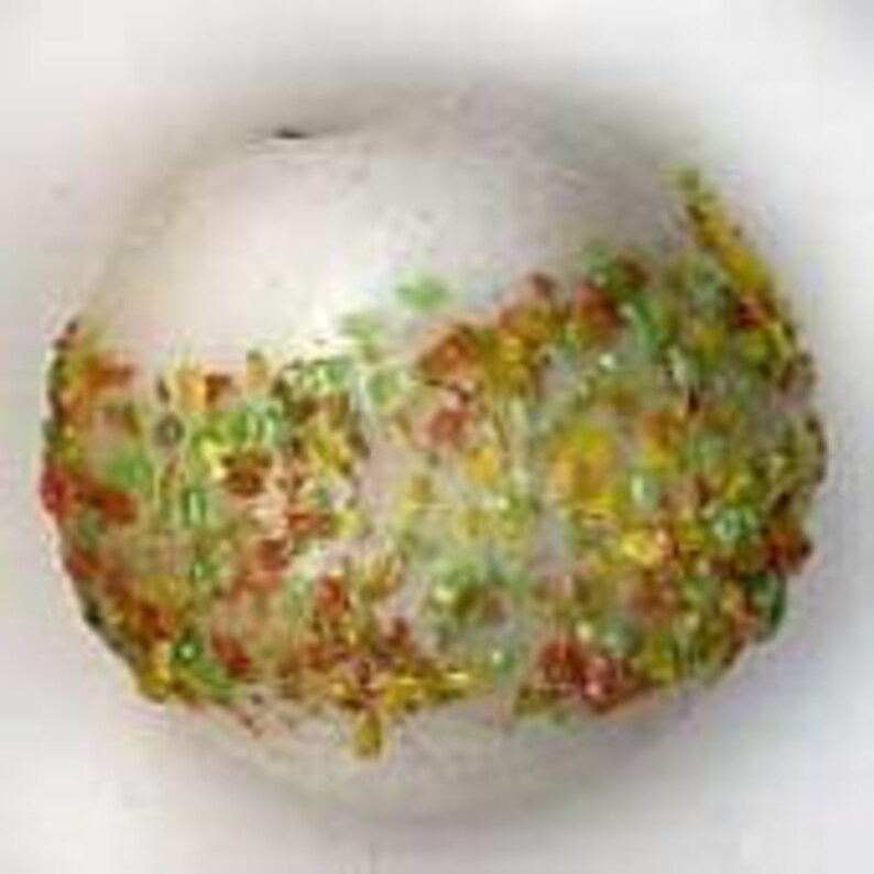 Vintage Sugar Glass Beads GERMAN RARE 10mm Orange Green Yellow Etsy