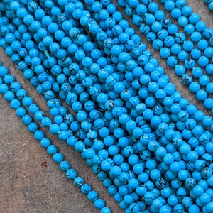 Howlite TURQUOISE/  smooth round 2mm/ Genuine stone BEADs 140pcs