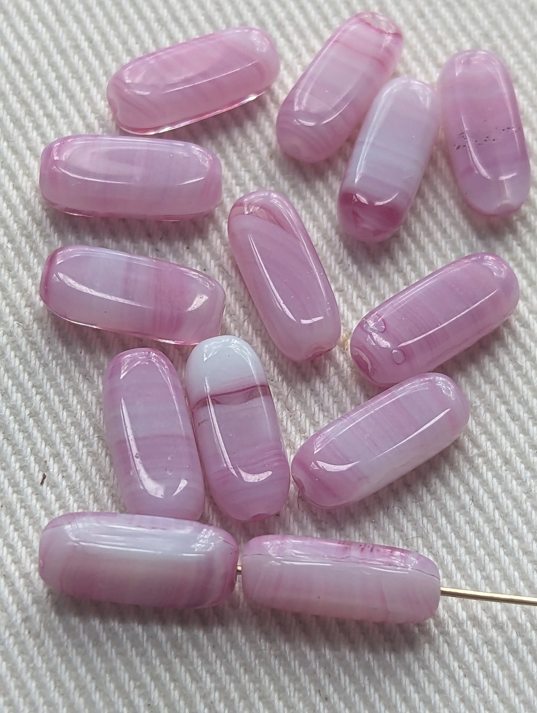 Rare german antique glass beads vintage glass beads czech 1950s opal
