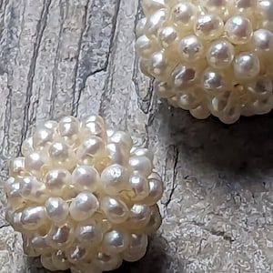 Vintage Genuine fresh-water PEARLS woven beads 18mm AAA grade (2)