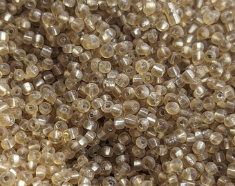 VIntage Glass  SEED Beads.1920s Venetian / Murano Glass 2mm GOLD lined(10grms)